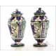 Pair of Antique Pharmaceutical Ceramic Vases. Circa 1900