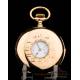 Antique Minute Repeater Pocket Watch. 18K Gold. Hausmann & Co. Circa 1905