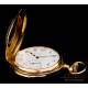 Antique Minute Repeater Pocket Watch. 18K Gold. Hausmann & Co. Circa 1905