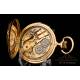 Antique Minute Repeater Pocket Watch. 18K Gold. Hausmann & Co. Circa 1905