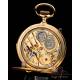 Antique Minute Repeater Pocket Watch. 18K Gold. Hausmann & Co. Circa 1905