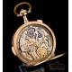 Antique Esperantos Minute Repeater Pocket Watch + Chrono, 14K Gold. Switzerland, 1900