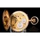 Antique Waltham Pocket Watch Model 1888. Solid 14K Gold. USA, 1889