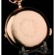 Antique Quarter Repeater Pocket Watch. Triple Chime + Chrono. 14K Gold. 65 mm. Circa 1900