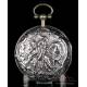 Antique Silver Allen Walker Verge Fusee Pocket Watch. England, Circa 1751