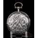 Antique Silver Allen Walker Verge Fusee Pocket Watch. England, Circa 1751