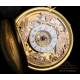 Antiguo Reloj de Bolsillo Catalino Esqueleto y Autómata. Francia, Circa 1820