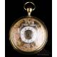 Antique Verge Fusee Skeleton Automaton Quarter-Repeater Pocket Watch. France, 1820