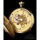 Antique Verge Fusee Skeleton Automaton Quarter-Repeater Pocket Watch. France, 1820