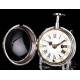 Antique Silver Quarter Repeater Verge Fusee Pocket Watch. France, Circa 1750