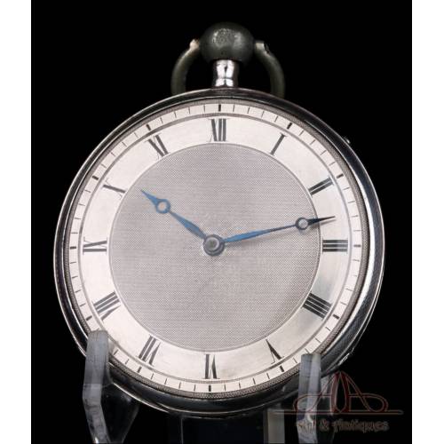 Antique Solid-Silver Quarter Repeater Cylinder Pocket Watch. France, Circa 1820