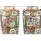 Antique Pair of Chinese Porcelain Vases. Rose Family. Circa 1900