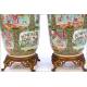 Antique Pair of Chinese Porcelain Vases. Rose Family. Circa 1900