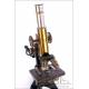Antique Reichter Microscope with Rare Custom-Made Accessory. Germany, Circa 1920