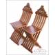 Antique Pair of Folding Chairs with Marquetry Work. Mid-20th Century