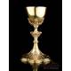 Antique Gilt Silver Chalice. With medallions on the base. France, Circa 1900