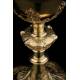 Antique Gilt Silver Chalice. With medallions on the base. France, Circa 1900