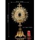 Striking Antique Gilt-Silver Monstrance with Enamels. France, Circa 1890