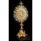 Striking Antique Gilt-Silver Monstrance with Enamels. France, Circa 1890