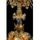 Striking Antique Gilt-Silver Monstrance with Enamels. France, Circa 1890