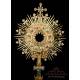 Striking Antique Gilt-Silver Monstrance with Enamels. France, Circa 1890