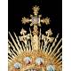 Striking Antique Gilt-Silver Monstrance with Enamels. France, Circa 1890