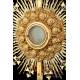 Striking Antique Gilt-Silver Monstrance with Enamels. France, Circa 1890