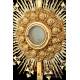 Striking Antique Gilt-Silver Monstrance with Enamels. France, Circa 1890