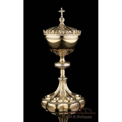 Antique Silver Ciborium 100% Silver. France, 19th Century