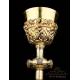 Antique Gilt-Silver Chalice with Enamels. 100% Silver. France, Circa 1900