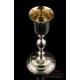 Very Antique Chalice in Solid Silver and Silver Plated Metal. Paris, France, 1818-1838