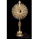 Striking Solid Silver Monstrance. Italy, Circa 1950. 100% Silver