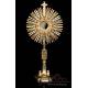 Striking Solid Silver Monstrance. Italy, Circa 1950. 100% Silver