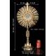 Striking Solid Silver Monstrance. Italy, Circa 1950. 100% Silver