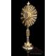 Striking Solid Silver Monstrance. Italy, Circa 1950. 100% Silver