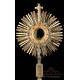 Striking Solid Silver Monstrance. Italy, Circa 1950. 100% Silver