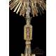 Striking Solid Silver Monstrance. Italy, Circa 1950. 100% Silver