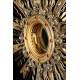 Striking Solid Silver Monstrance. Italy, Circa 1950. 100% Silver