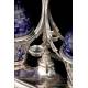 Antique Solid Silver and Cobalt Glass Cruet Set. France, 19th Century