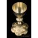 Antique Gilt-Silver Chalice with Paten. 100% Silver. France, 19th Century