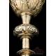 Antique Gilt-Silver Chalice with Paten. 100% Silver. France, 19th Century