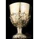 Antique Gilt-Silver Chalice with Paten. 100% Silver. France, 19th Century