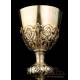 Antique Gilt-Silver Chalice with Paten. 100% Silver. France, 19th Century