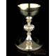 Antique Solid-Silver, Ruby and Pearls Chalice. Beautiful Paten. France, 1903