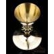 Antique Solid-Silver, Ruby and Pearls Chalice. Beautiful Paten. France, 1903