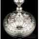 Antique Spanish Solid-Silver Chalice. Paten. Barcelona, Spain, 19th Century