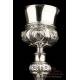 Antique Spanish Solid-Silver Chalice. Paten. Barcelona, Spain, 19th Century