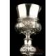 Antique Spanish Solid-Silver Chalice. Paten. Barcelona, Spain, 19th Century