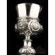 Antique Spanish Solid-Silver Chalice. Paten. Barcelona, Spain, 19th Century