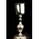 Antique Silver and Metal Chalice with Paten. France, 19th Century